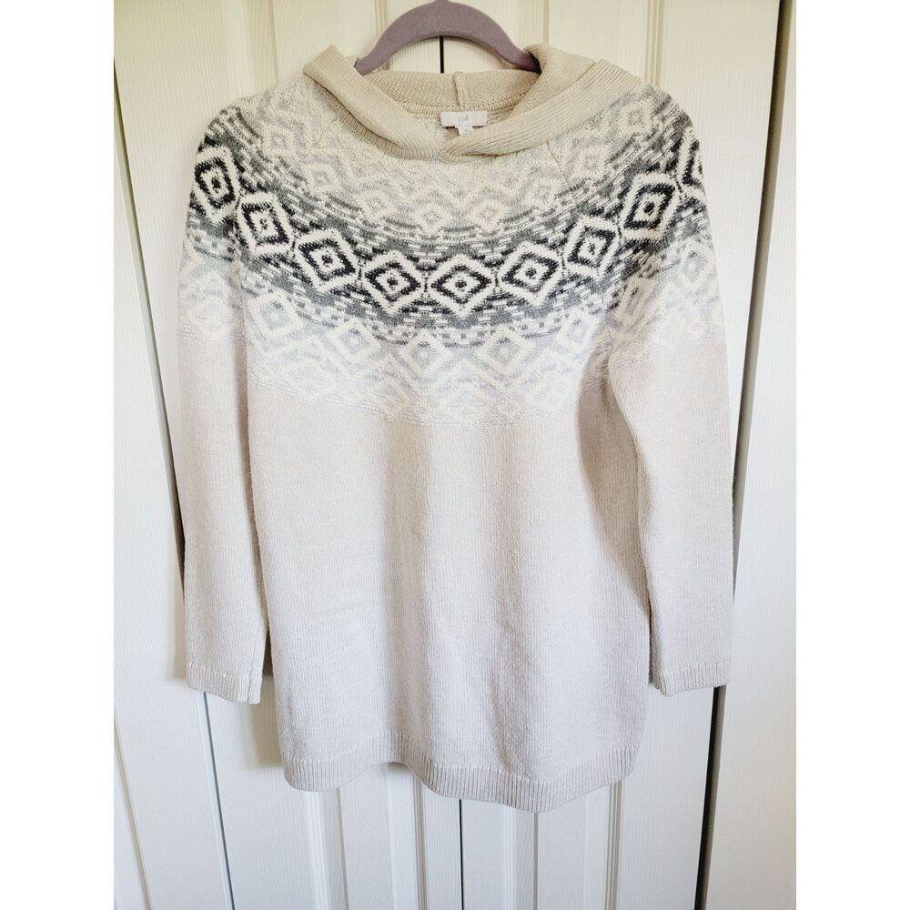 J. Jill SP Nordic Sweater Women's Raglan Long Sleeve Pullover Oatmeal Size SPet